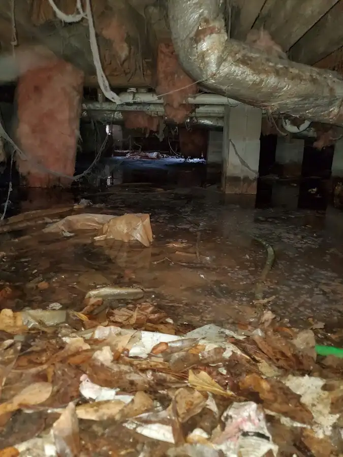 Crawl space flood assessment for Commercial Water Damage Restoration in Pittsburg